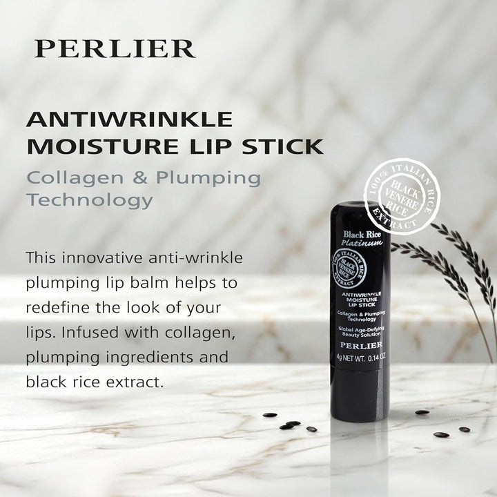 Perlier Black Rice Platinum Bálsamo labial voluminizador, 0.14 fl....
