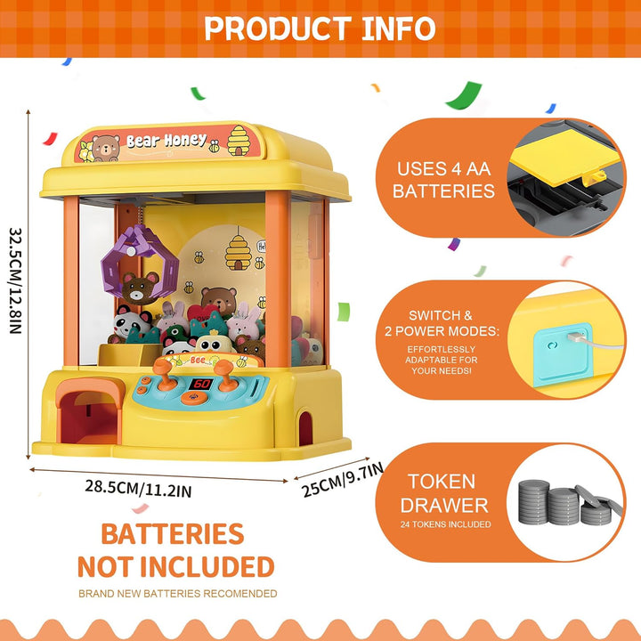 ROHSCE - Máquina de pinza para niños, máquina expendedora de juguet...