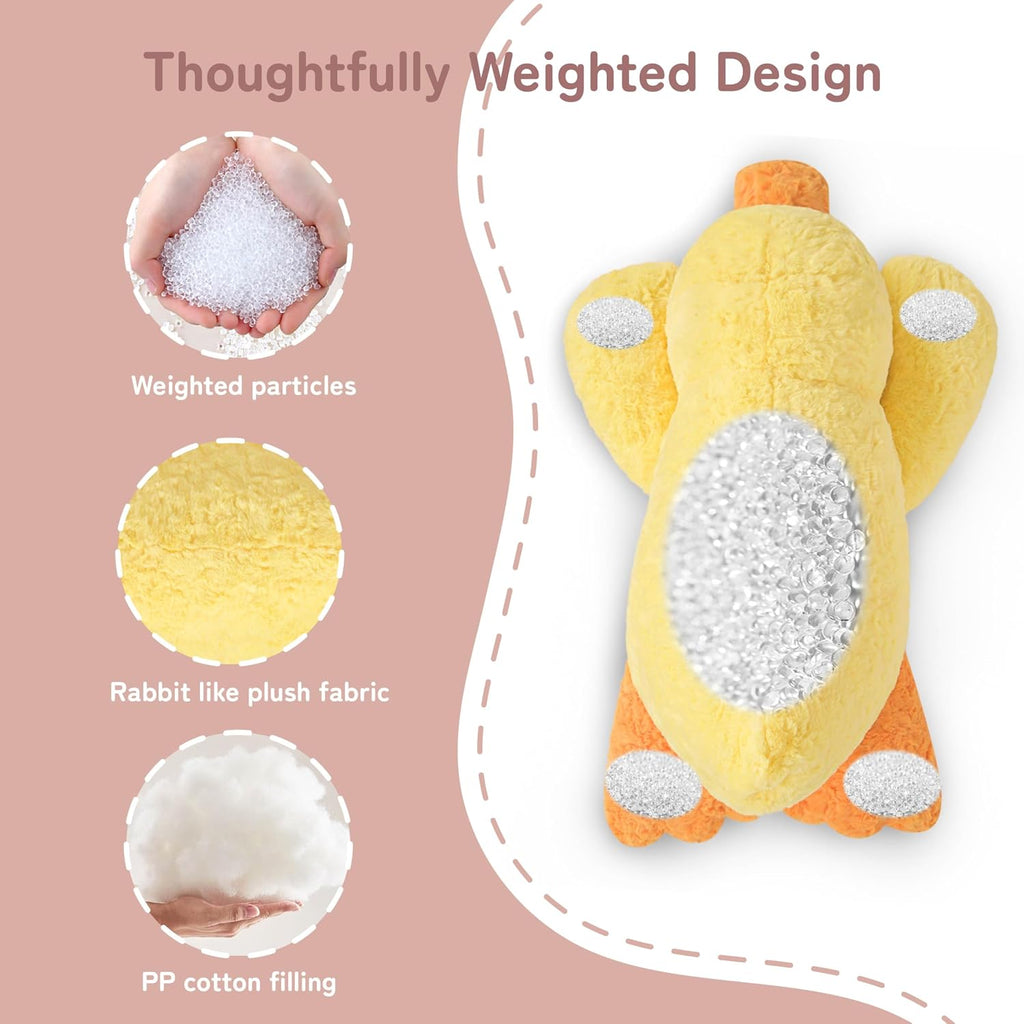 Niuniu Daddy Peluche de pato con peso, almohada de felpa para niños y