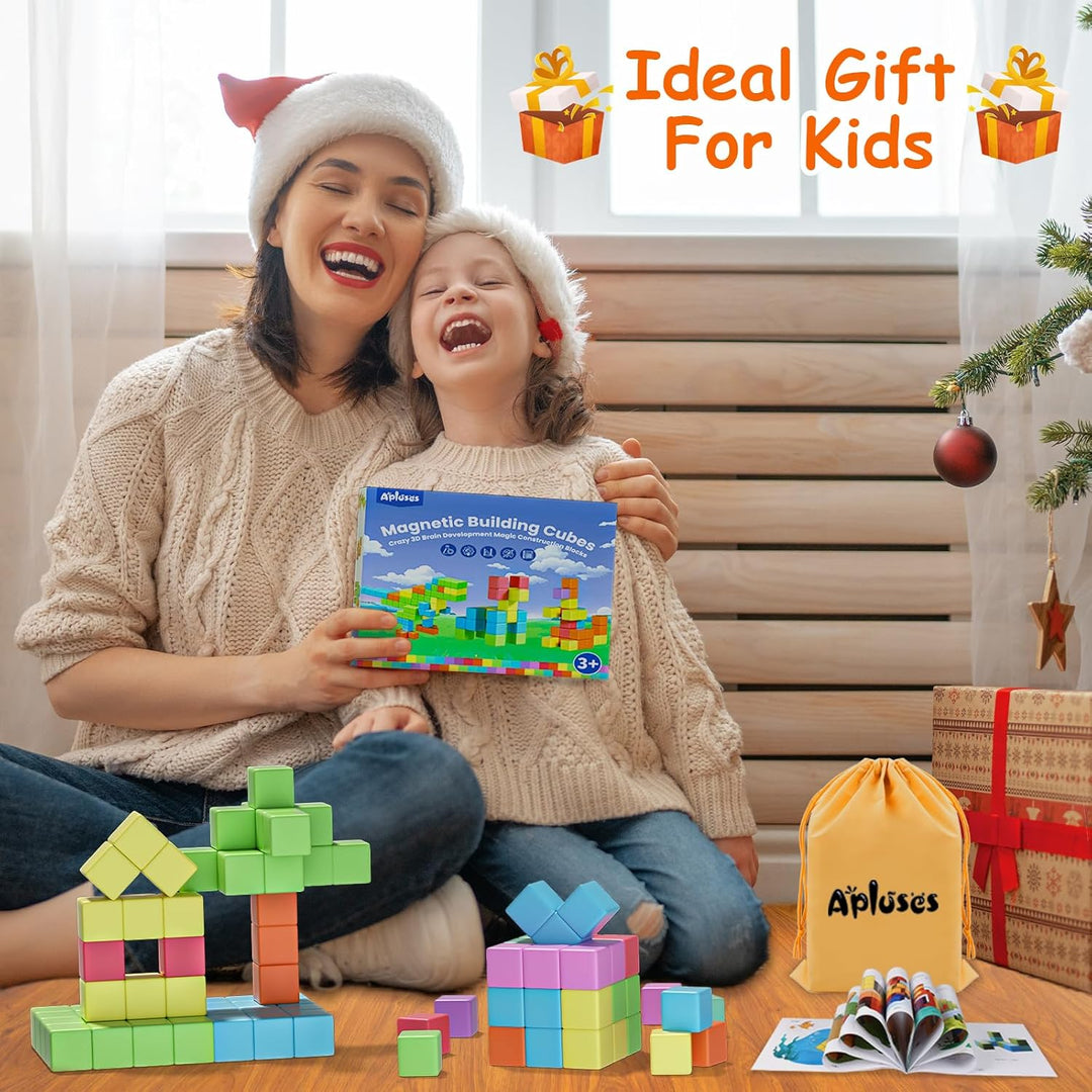 Bloques magnéticos, cubos de construcción magnéticos para niños peq...