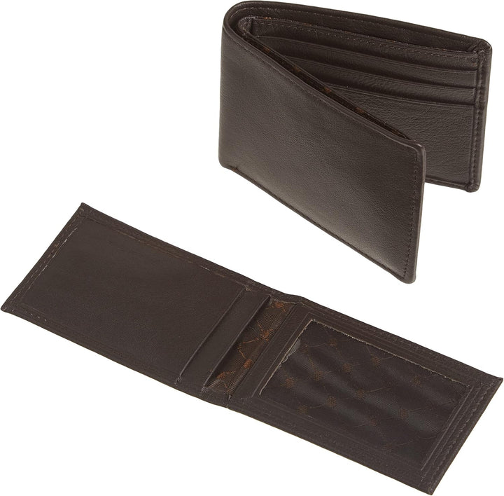 Perry Ellis Park Avenue - Cartera de piel 100% con tarjeta, plegabl...