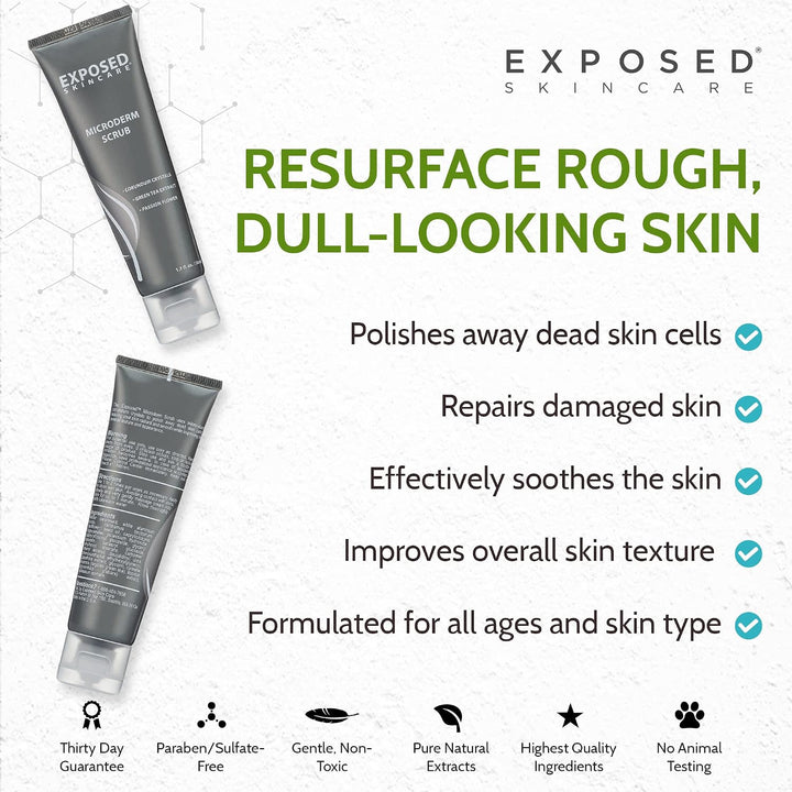 Exposed Skin Care, Microderm - Exfoliante facial con cristales de c...