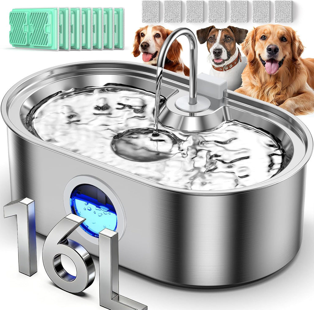 Fuente de agua extra grande para perros de 4.2 galones, fuente de agua para