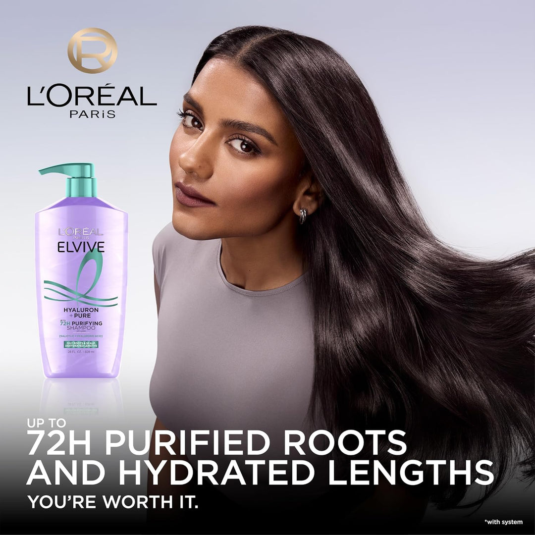 L'Oreal Paris Elvive Hyaluron + Pure - Juego de champú y acondi...