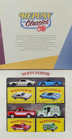 Matchbox Mattel 80Th Anniversary - Paquete de 4 autos y camiones de juguete a escala 1:64 con piezas móviles