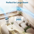 ECOSELF Purificador de aire inteligente HEPA para el hogar habitación grande de hasta 2,400 pies cuadrados, entrada de aire de 360° 602 BLANCO