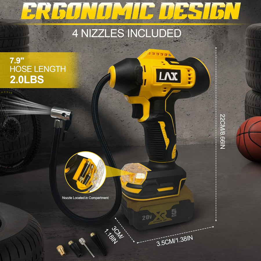 Inflador de neumáticos, compresor de aire portátil para DeWalt 20v...