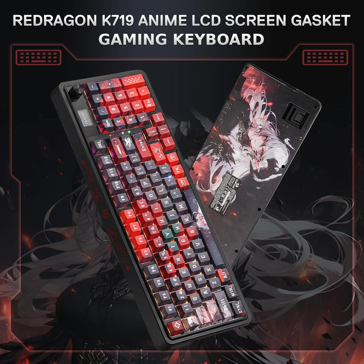 Redragon K719 PRO Teclado inalámbrico para juegos con junta con pan...