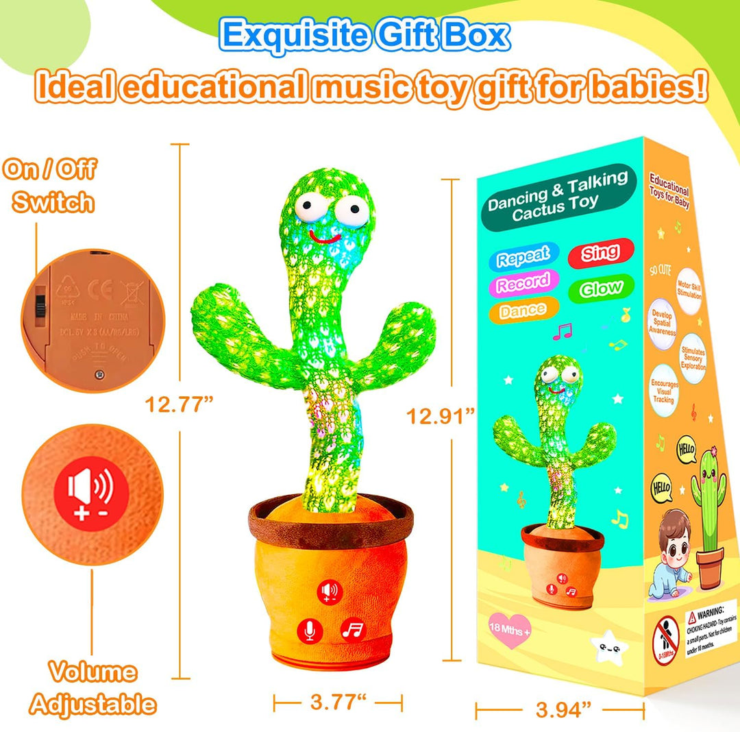 Juguete de cactus que habla bailando y bailando con