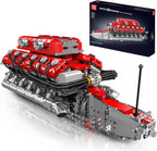 Mould King Kit de modelo de motor V12 que funciona – Juego de bloques de construcción de mini motores motorizados con batería y cambio de marchas, juguete STEM de construcción de automóviles para adultos, kit de ingeniería mecánica de bricolaje (más de