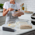 Recipientes grandes herméticos para almacenar alimentos con tapas, juego de 4 recipientes de almacenamiento de pasta de 3.2L a 102 onzas líquidas, recipiente de plástico sin BPA para espaguetis - Recipientes herméticos para organización de despensa de