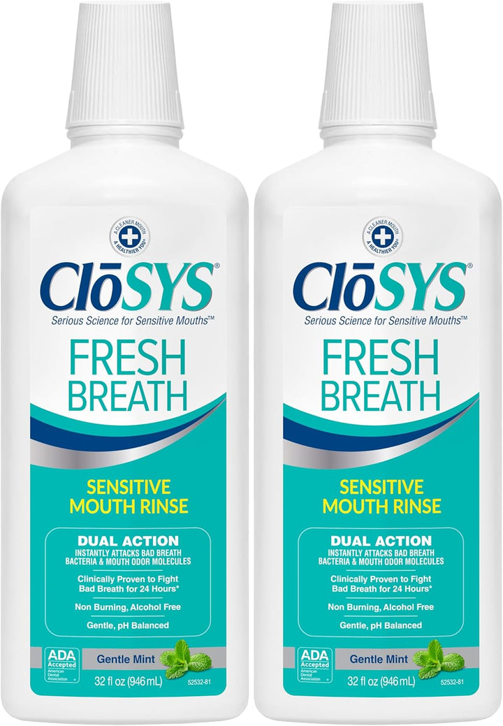 CloSYS Enjuague bucal, 32 onzas, enjuague bucal Fresh Breath, paque...