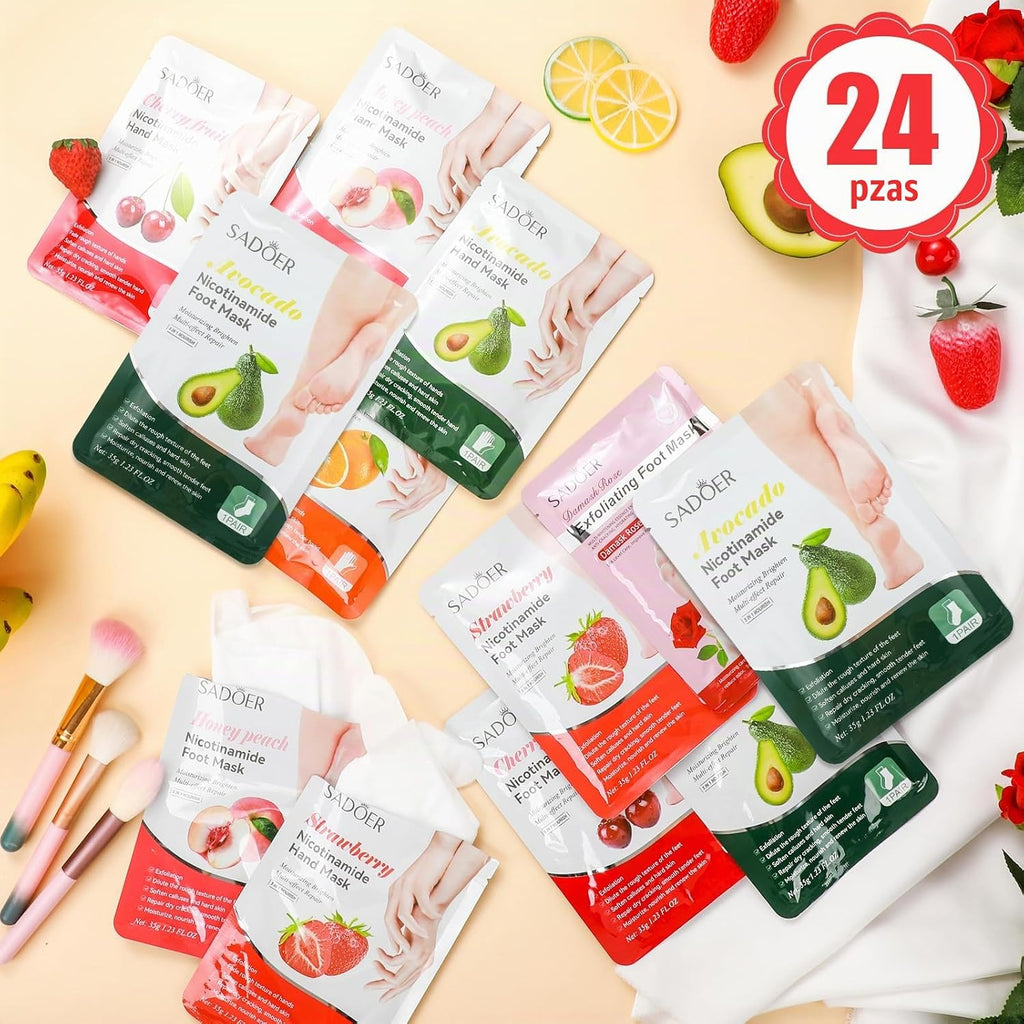 24 unidades de mascarillas de mano de belleza de frutas a granel