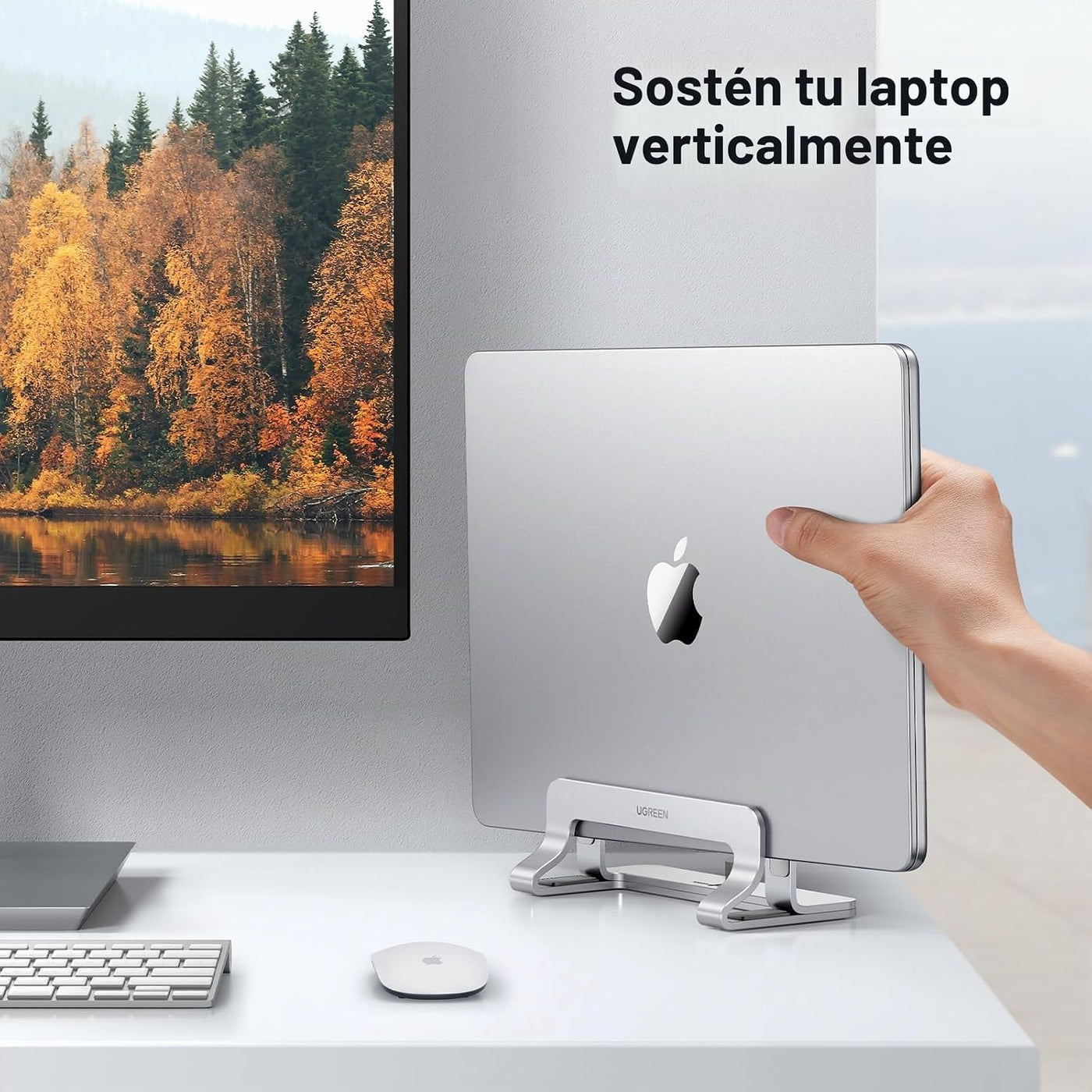 UGREEN Soporte vertical para computadora portátil para escritorio,...