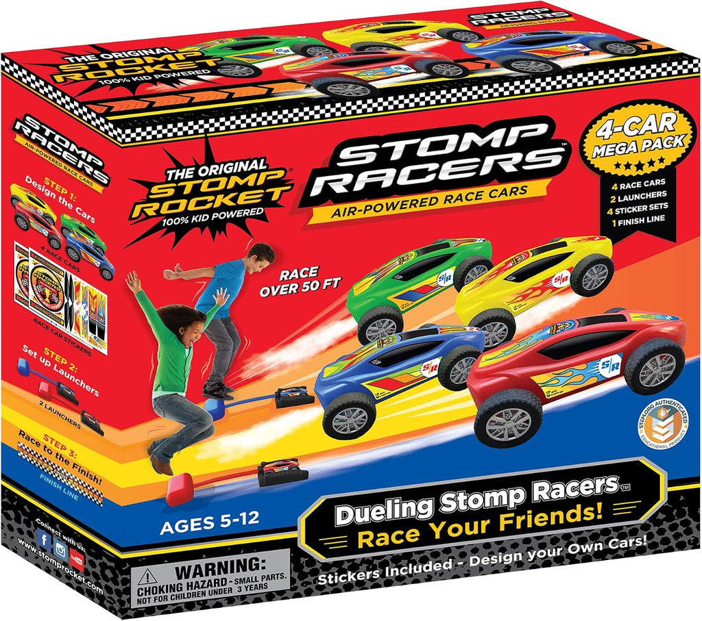 Stomp Racers Mega Pack por Stomp Rocket, 4 autos de carreras con aire
