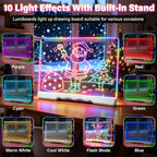 Tablero de dibujo LED recargable de 16 pulgadas para niños, tableta de dibujo con 7 colores y modos dinámicos, tablero de notas LED acrílico de borrado en seco, regalos para niños para Pascua