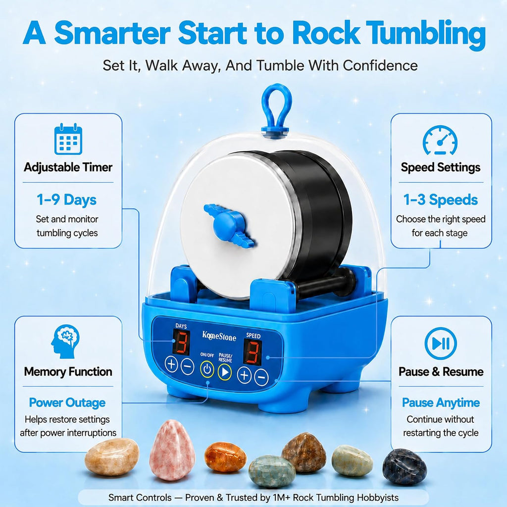 KomeStone Kit de vaso K5 Rock para niños y principiantes, pulidora de rocas