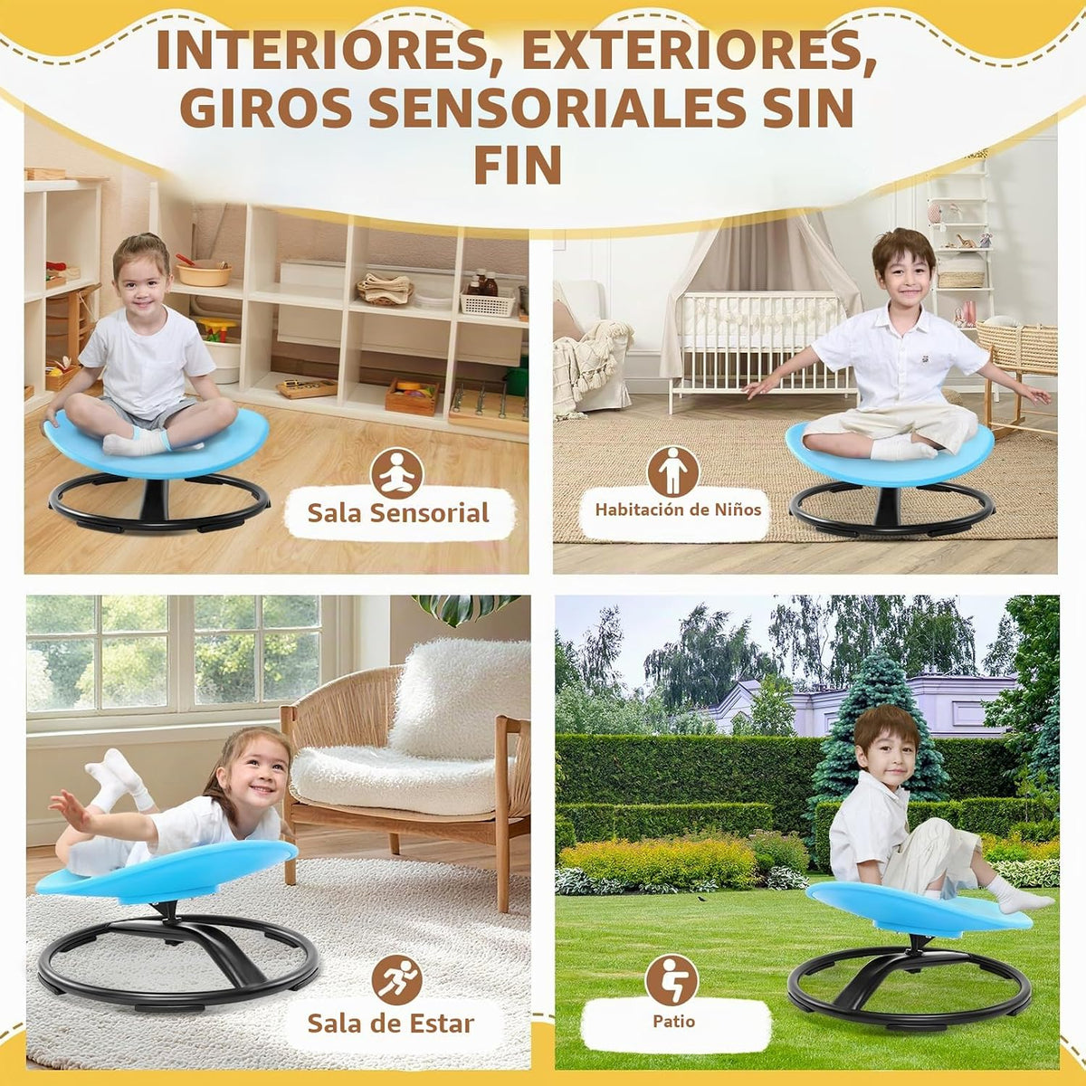 Zhenx Silla giratoria para niños autistas (de 3 a 18 años), regalo de