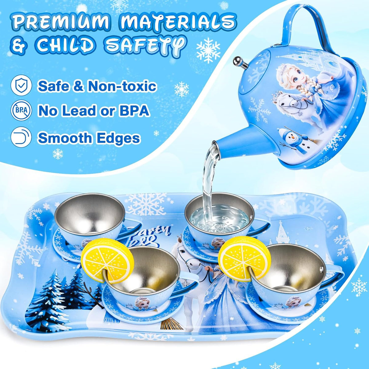 Juego de fiesta de té para niñas pequeñas, juguetes de simulación y vestido