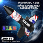 Lanzador de cohetes para niños, cohete aerodinámico motorizado de lanzamiento automático