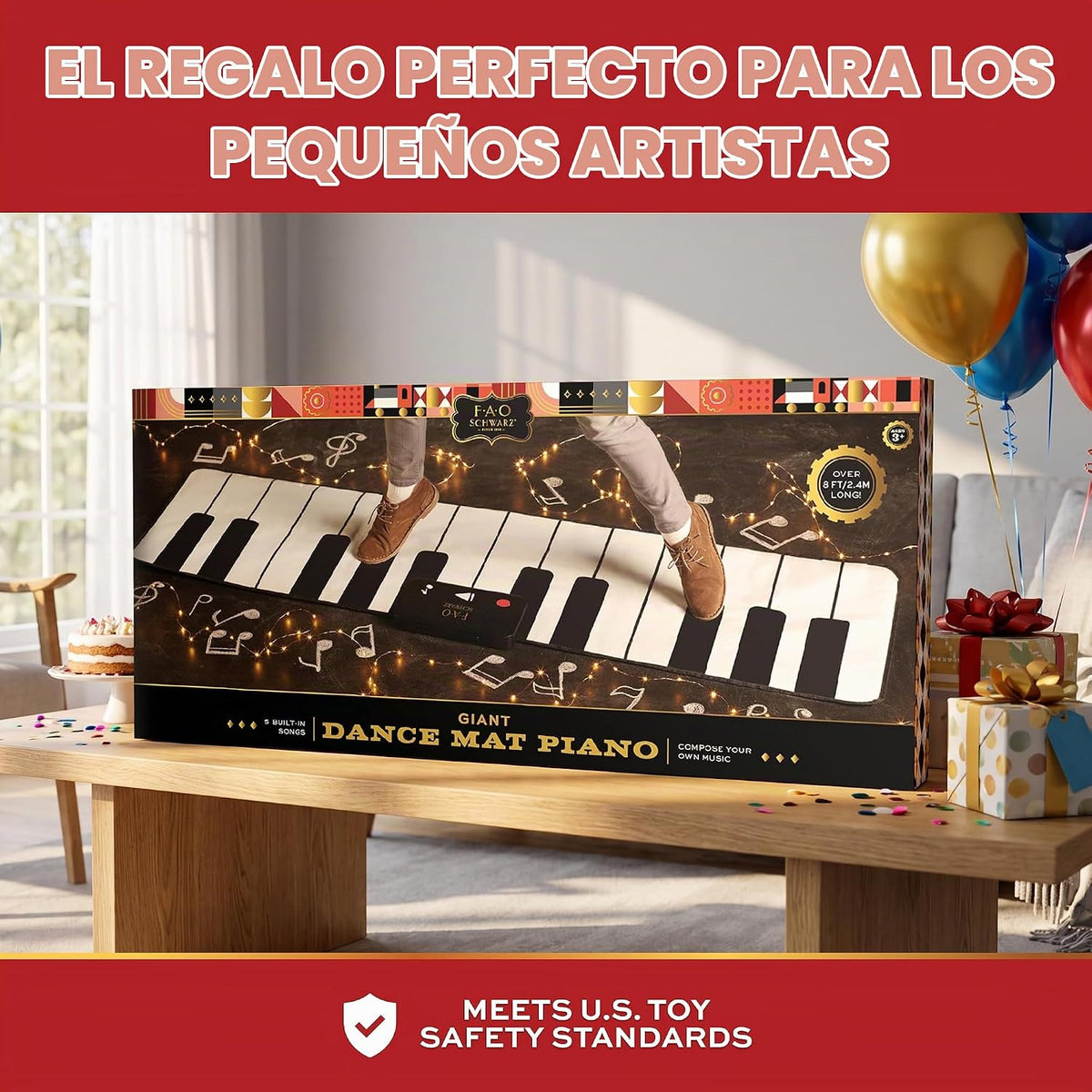 FAO Schwarz Piano gigante con tapete de baile, teclado de suelo de 101 x 29