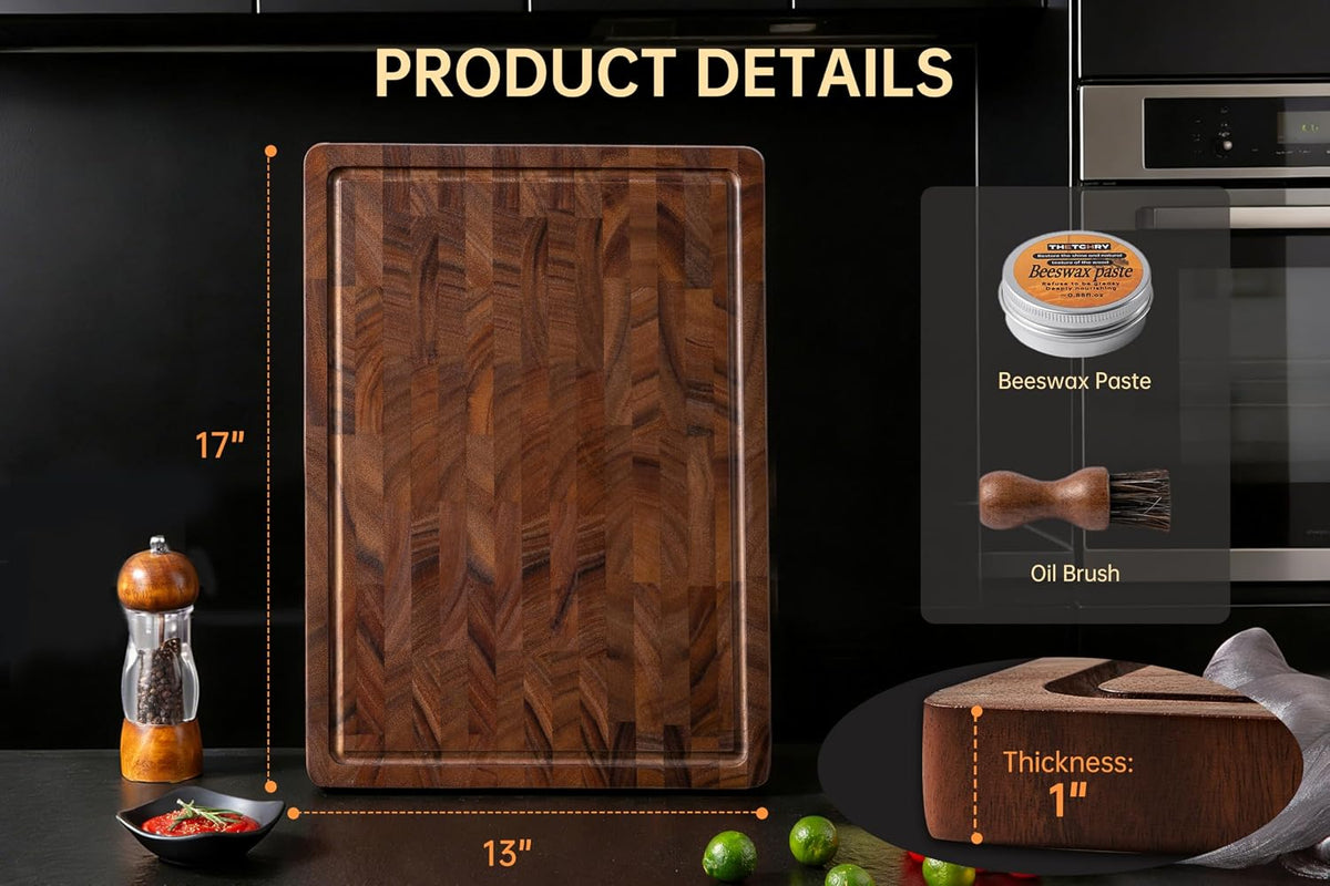 Tablas de cortar de nogal para cocina, tabla de cortar de madera