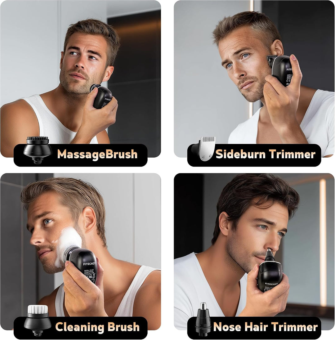 Maquinilla de afeitar eléctrica para hombres, afeitadoras de cabeza...
