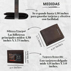 Billetera para hombre con soporte extraíble para identificación, bloqueo