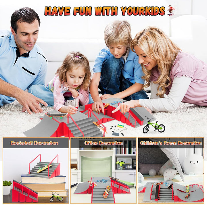 RNGODO Finger Skateboard Park Kits, juego de rampa de patineta de d...