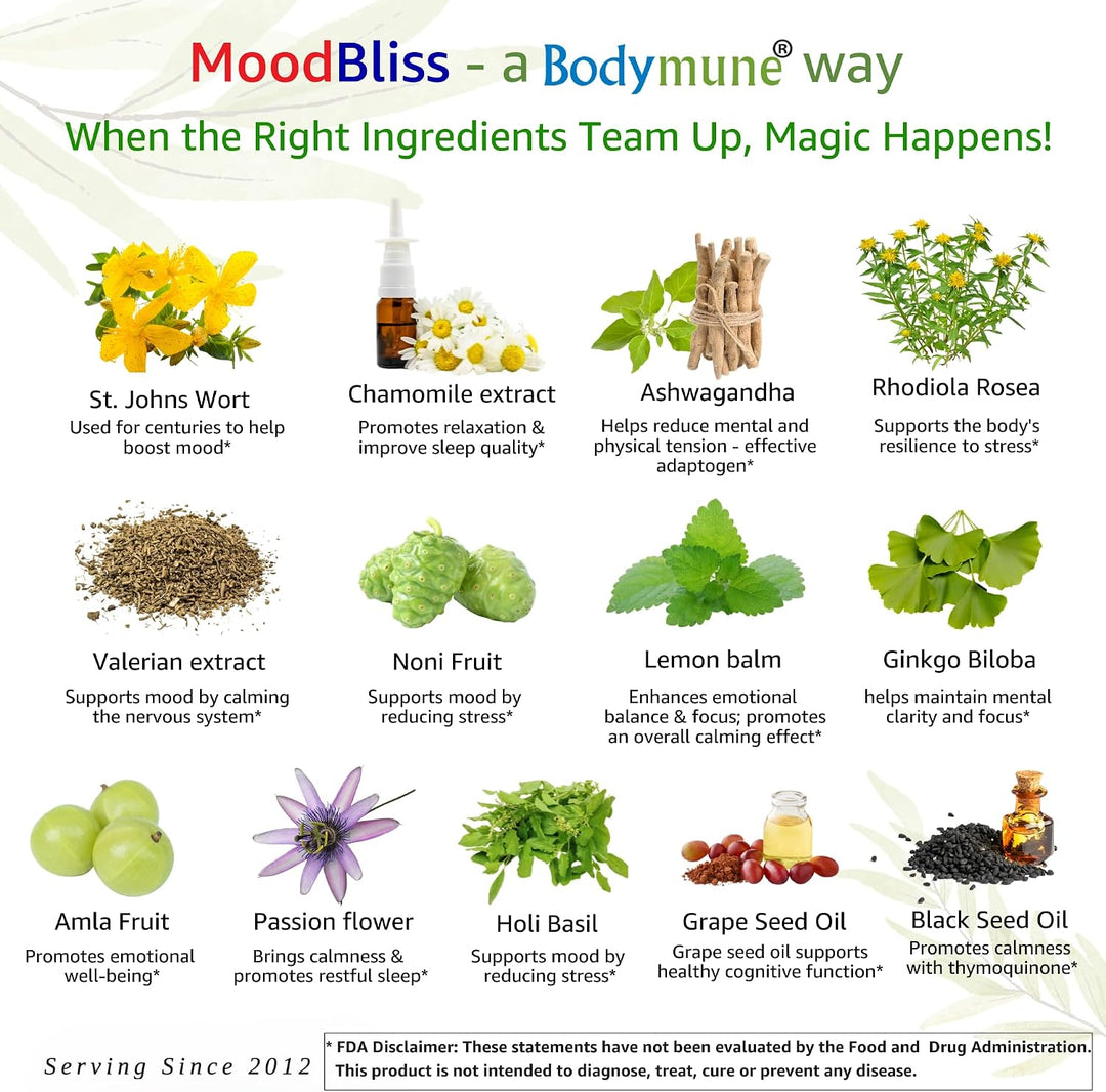 Bodymune Organic MoodBliss | Apoya un estado de ánimo tranquilo, re...