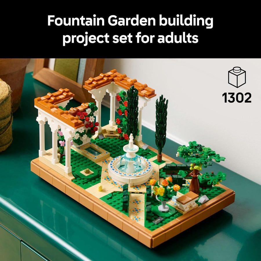 LEGO Icons Fountain Garden Building Set - Kit de bricolaje