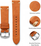 Correa de reloj de cuero para hombres y mujeres, correa de reloj de cuero de liberación rápida con correa de cuero de reloj de hebilla de plata, 0.709 in/0.787 in/0.866 in correa de reloj