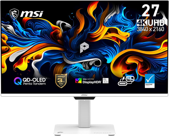msi PRO MAX 271UPXW12G - Monitor de concentrador 4K UHD QD-OLED (38...