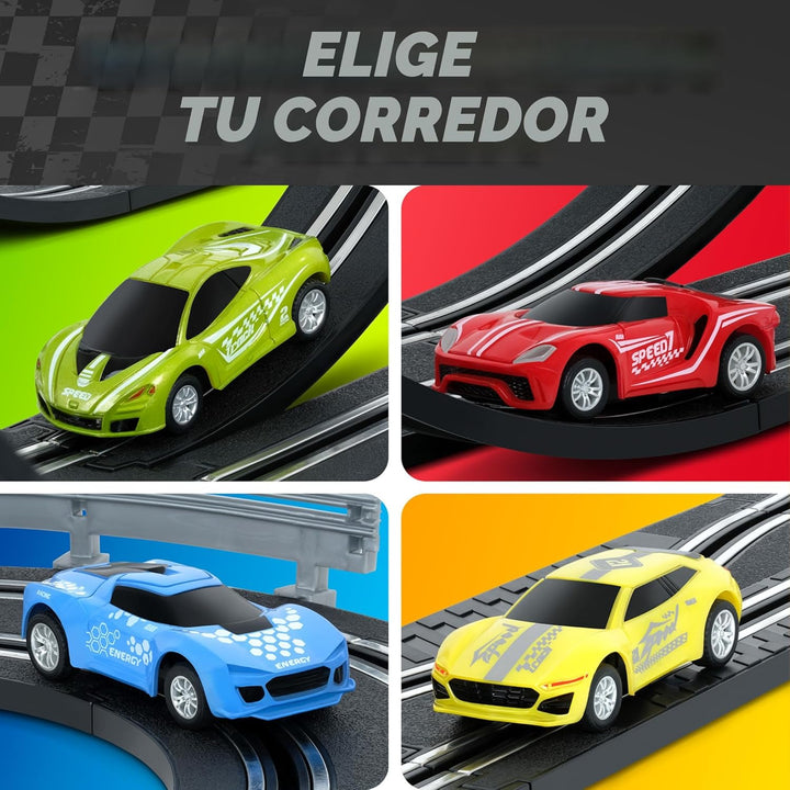 Conjuntos de pistas de carreras de coches con ranura, pistas de car...