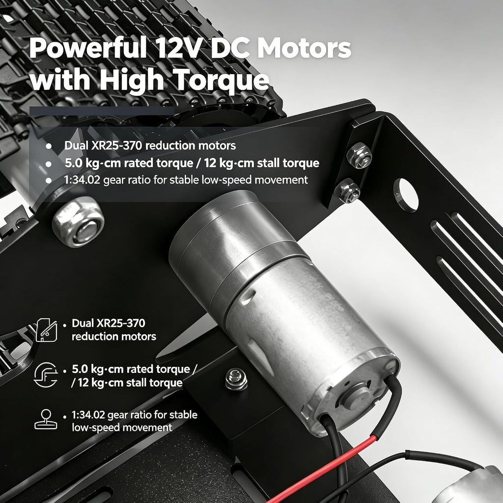 Kit de chasis de tanque robótico metálico con motor DC para Arduino Raspberry Pi DIY