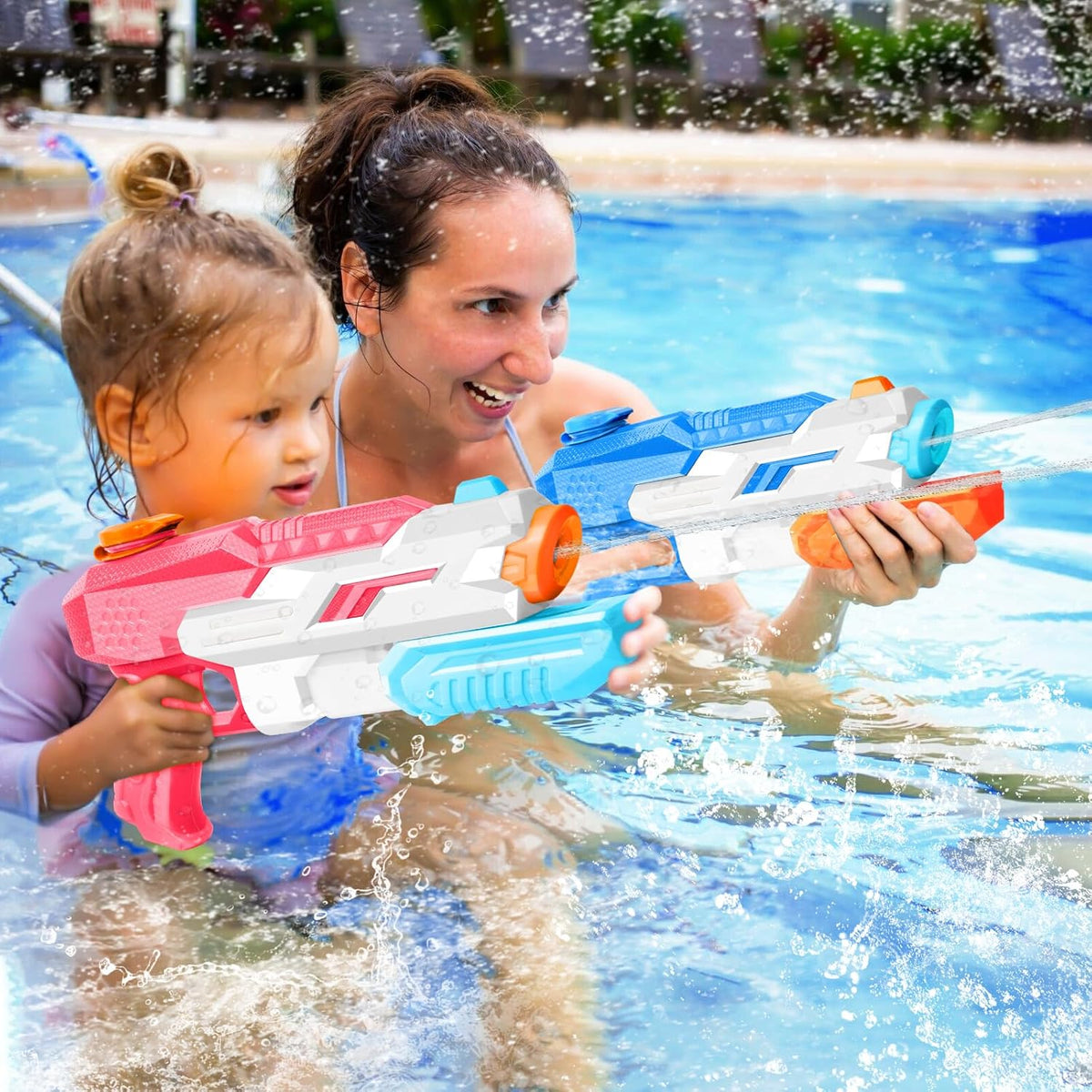 Pistola de agua de 600 cc para niños y adultos: paquete de 6 pistolas de chorro súper pistola de agua con largo alcance y alta capacidad para niños y niñas, piscina de verano, playa, al aire libre