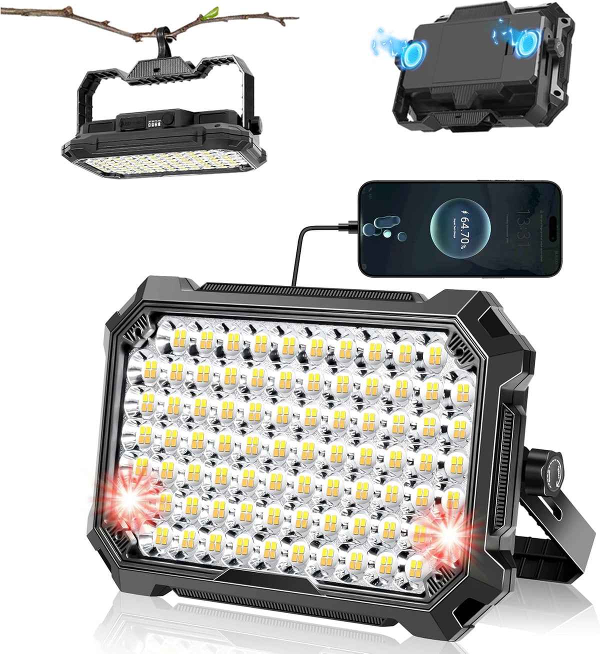 Luz de trabajo LED NICKLUC: luces de trabajo recargables portátiles
