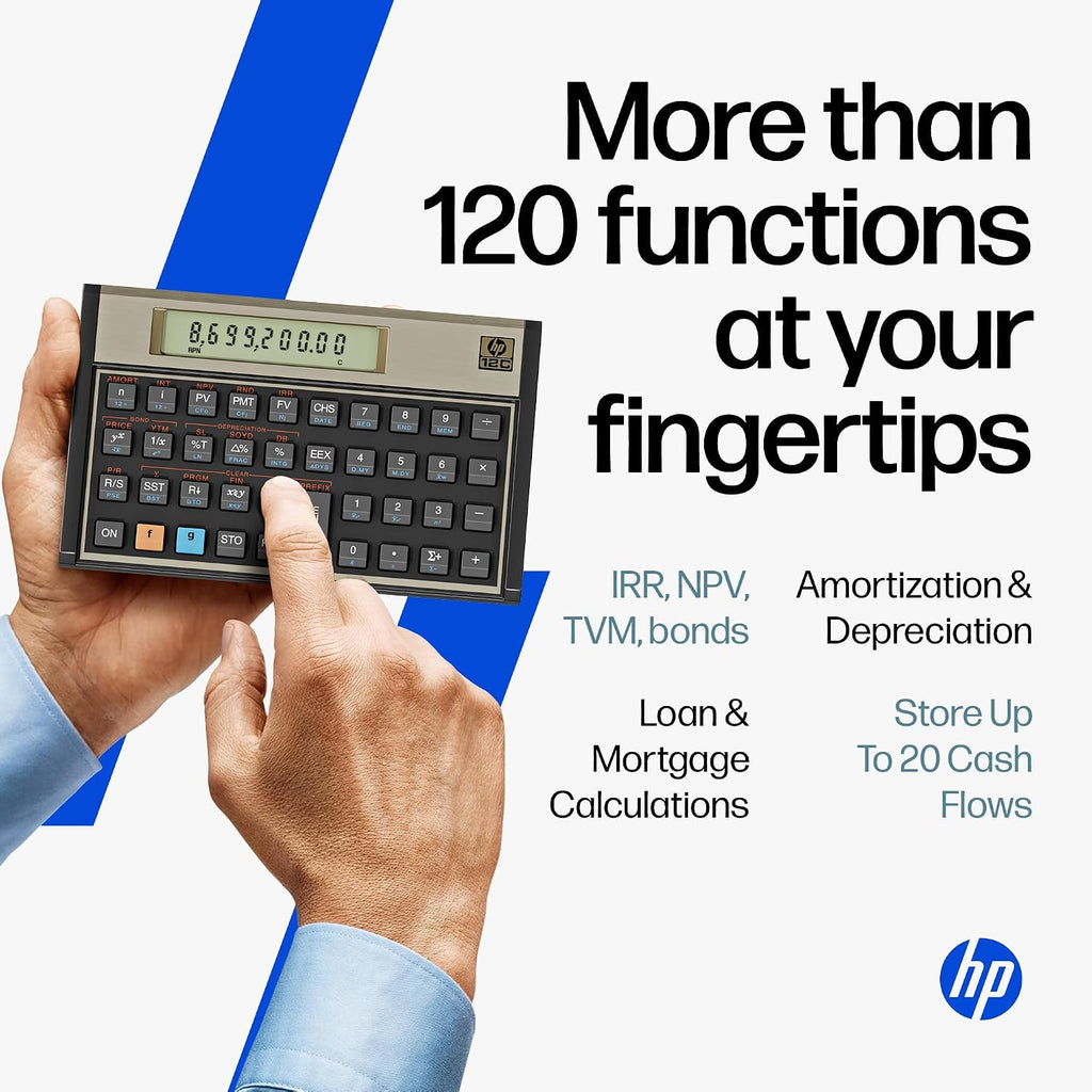 HP Calculadora financiera 12C - Más de 120 funciones: TVM, NPV, IRR