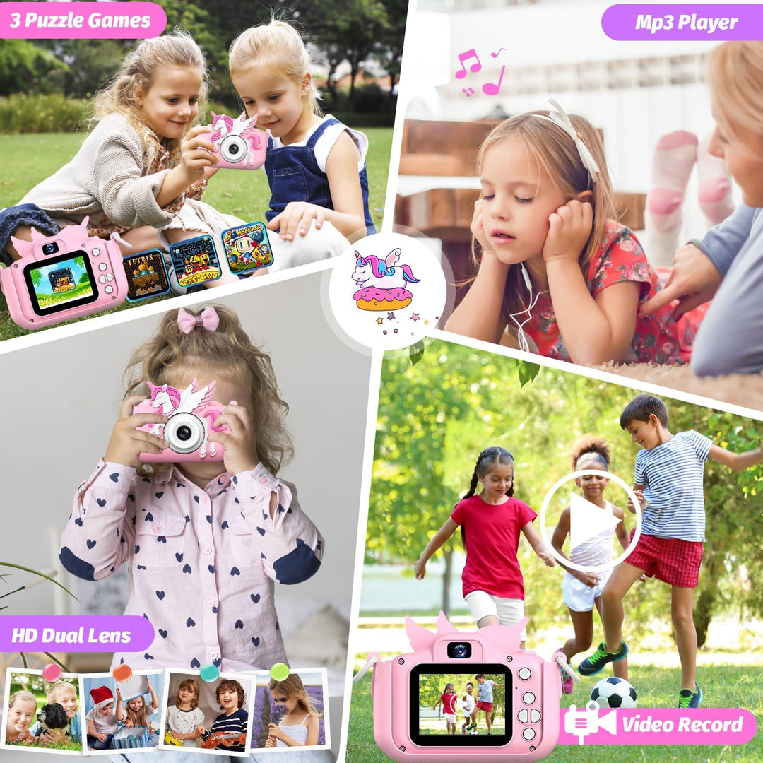 Cámara mejorada para niños y niñas, cámara digital para selfie con...