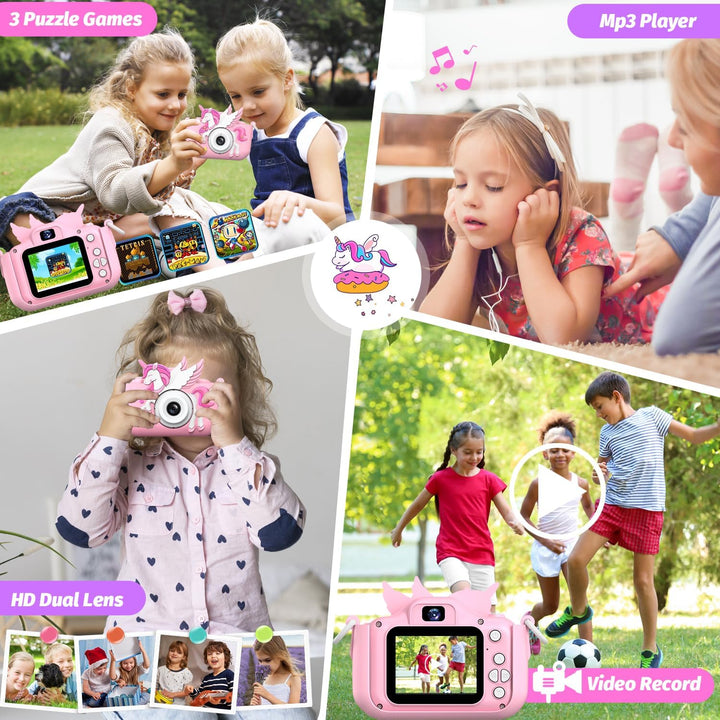 Cámara mejorada para niños y niñas, cámara digital para selfie con...