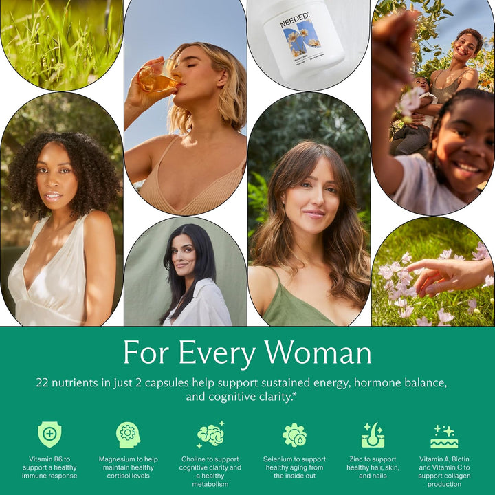 Needed. Multivitamínico para mujeres con 23 vitaminas, minerales y...