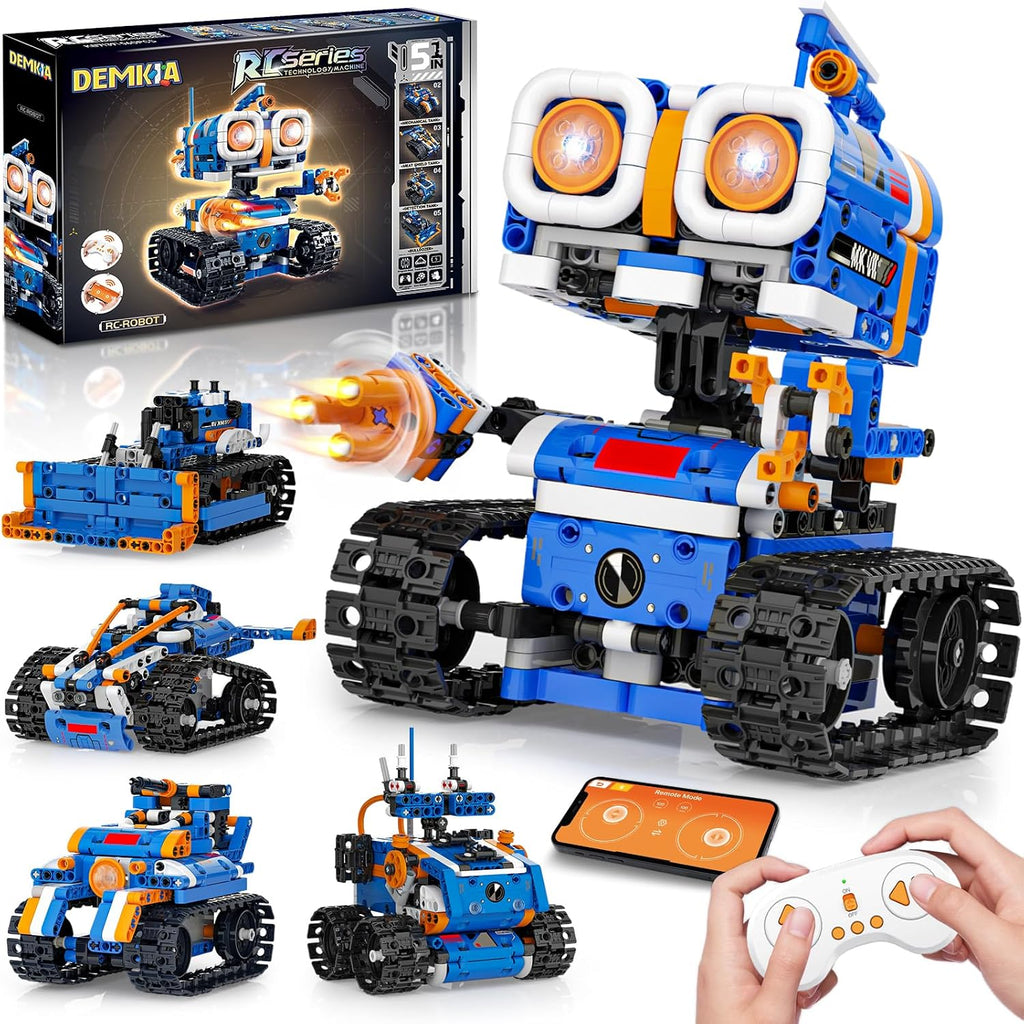 Kit de Construcción de Robot STEM 5 en 1, 560 PIEZAS APP/Control Remoto Robótica Mech RC para Niños de 8-12 Años, Kit de Ciencia Set de Juguetes de Robots de Codificación, Regalos de Cumpleaños