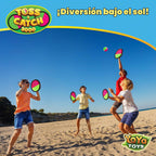 YoYa Toys Juego de juguetes de pelota para lanzar y atrapar, 4 paletas y 4 bolas adhesivas, divertidos juegos al aire libre para niños, actividades al aire libre para patio trasero, playa, parque, campamento, regalo para niños y niñas de 4, 5, 6, 7, 8, 9