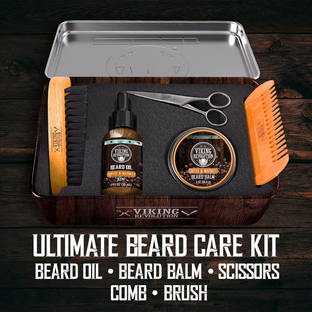 Viking Revolution - Kit definitivo de barba Café y Whisky - Kit de...
