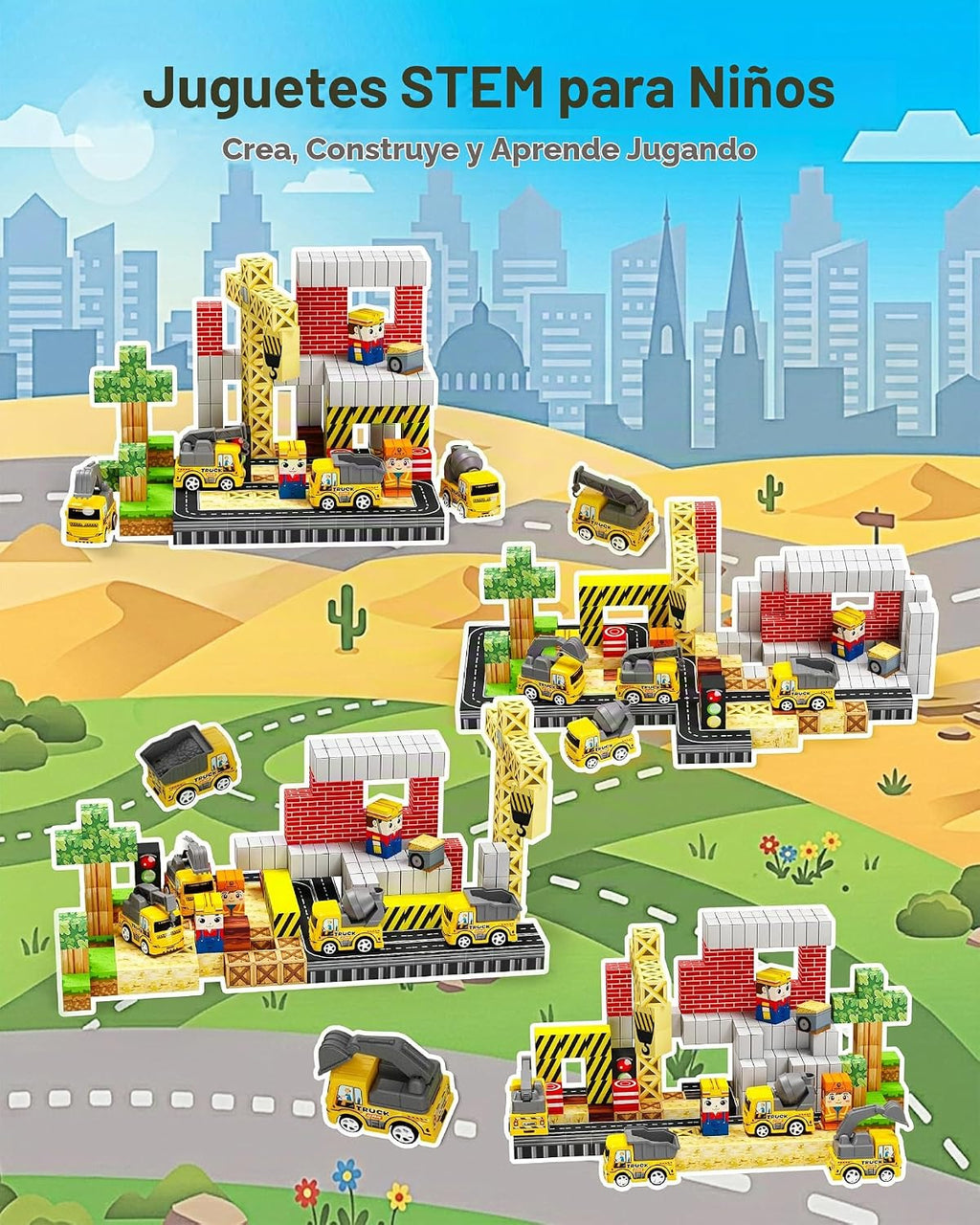 Bloques de construcción magnéticos, 232 cubos magnéticos juguetes
