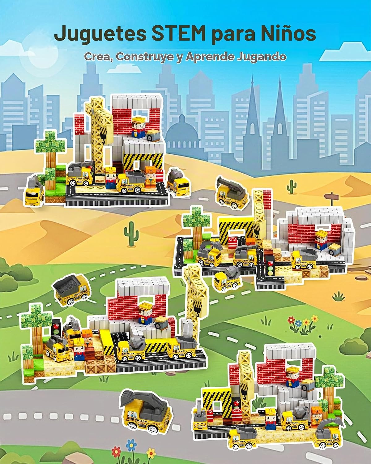 Bloques de construcción magnéticos, 232 cubos magnéticos juguetes