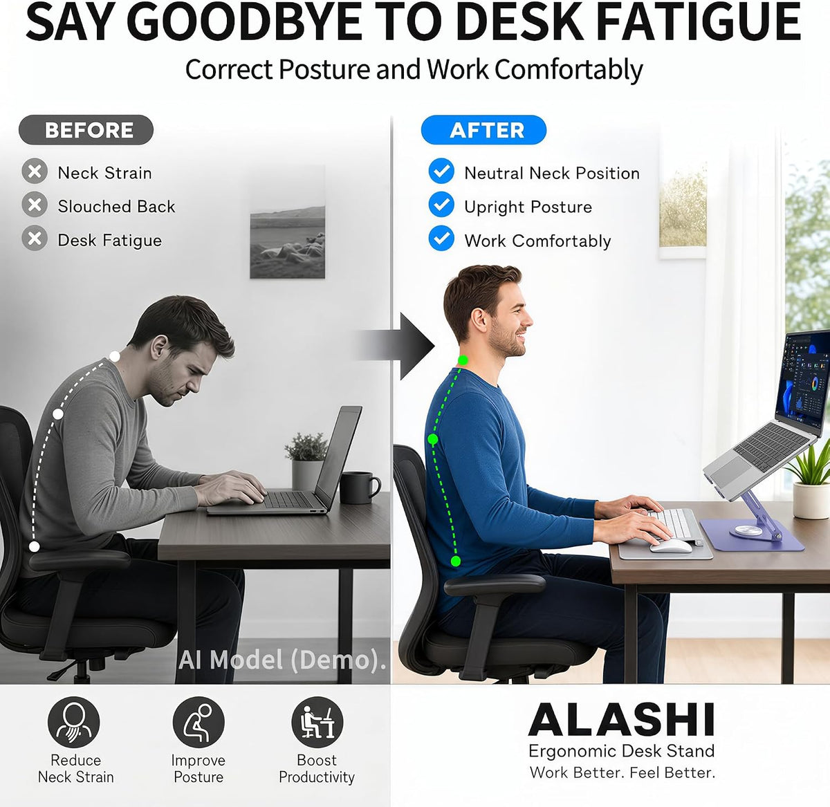 Livilord ALASHI - Soporte para computadora portátil para escritorio...