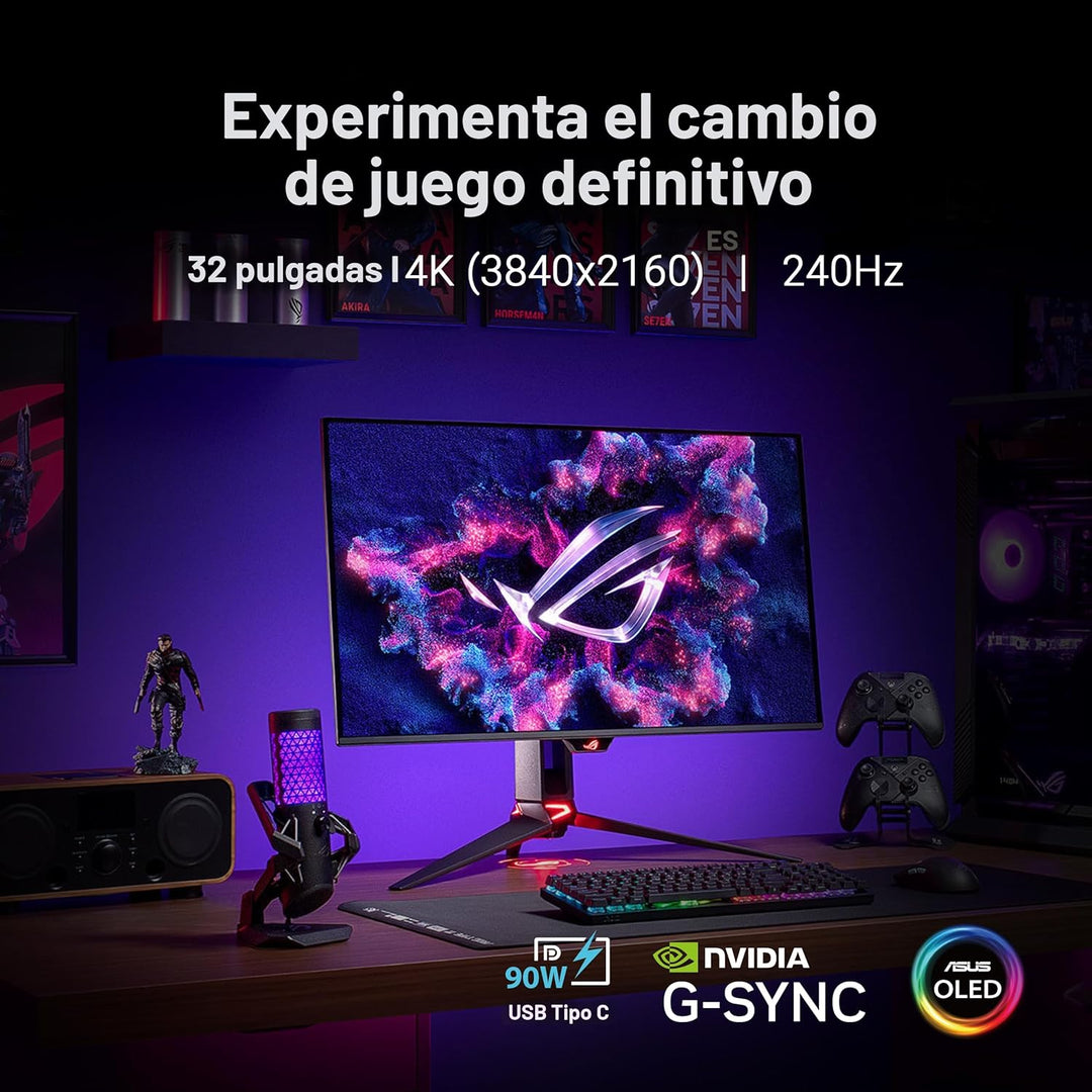 ASUS ROG PG32UCDM Monitor para juegos OLED 4K 240Hz de 32 pulgadas...