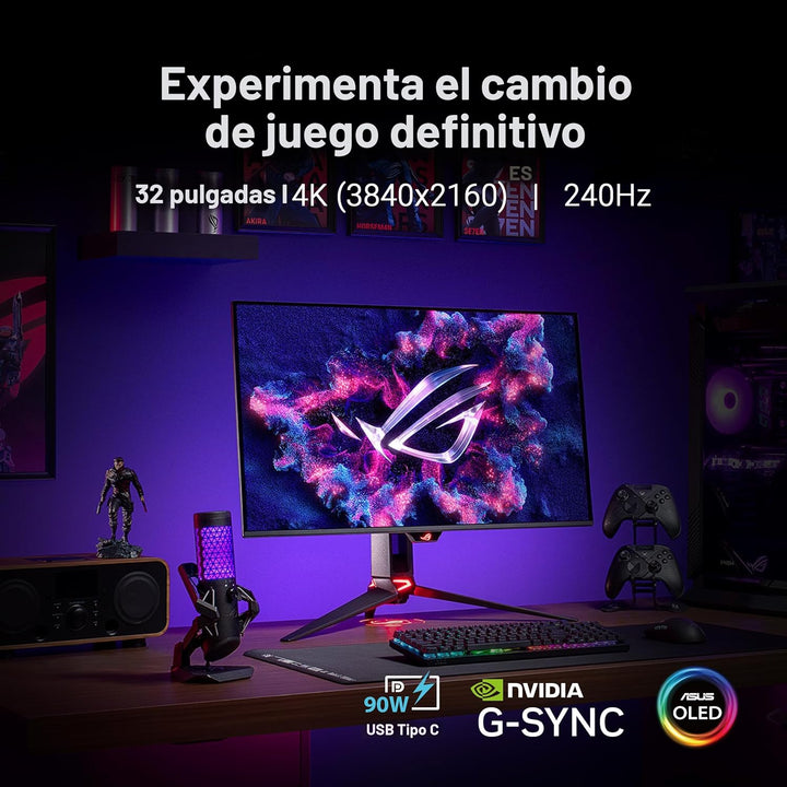 ASUS ROG PG32UCDM Monitor para juegos OLED 4K 240Hz de 32 pulgadas...