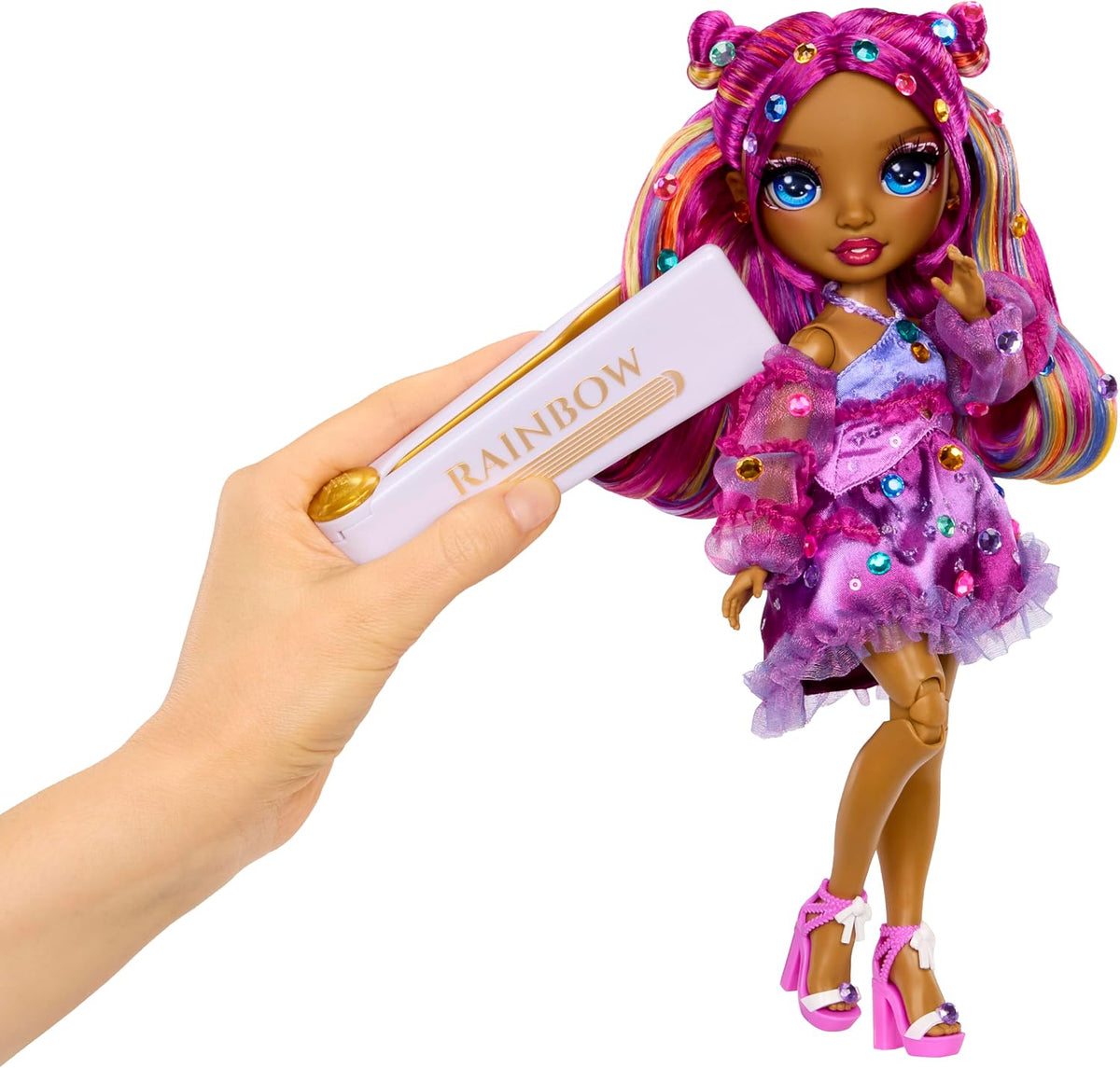 Rainbow High Be Dazzling Fashion Dolls- Noemie Violette (Purple) con Bedazzler Tool y Sparkle Gems